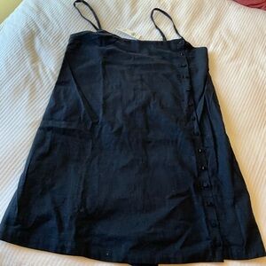 Abercrombie & Fitch Black Linen Blend Button Skort